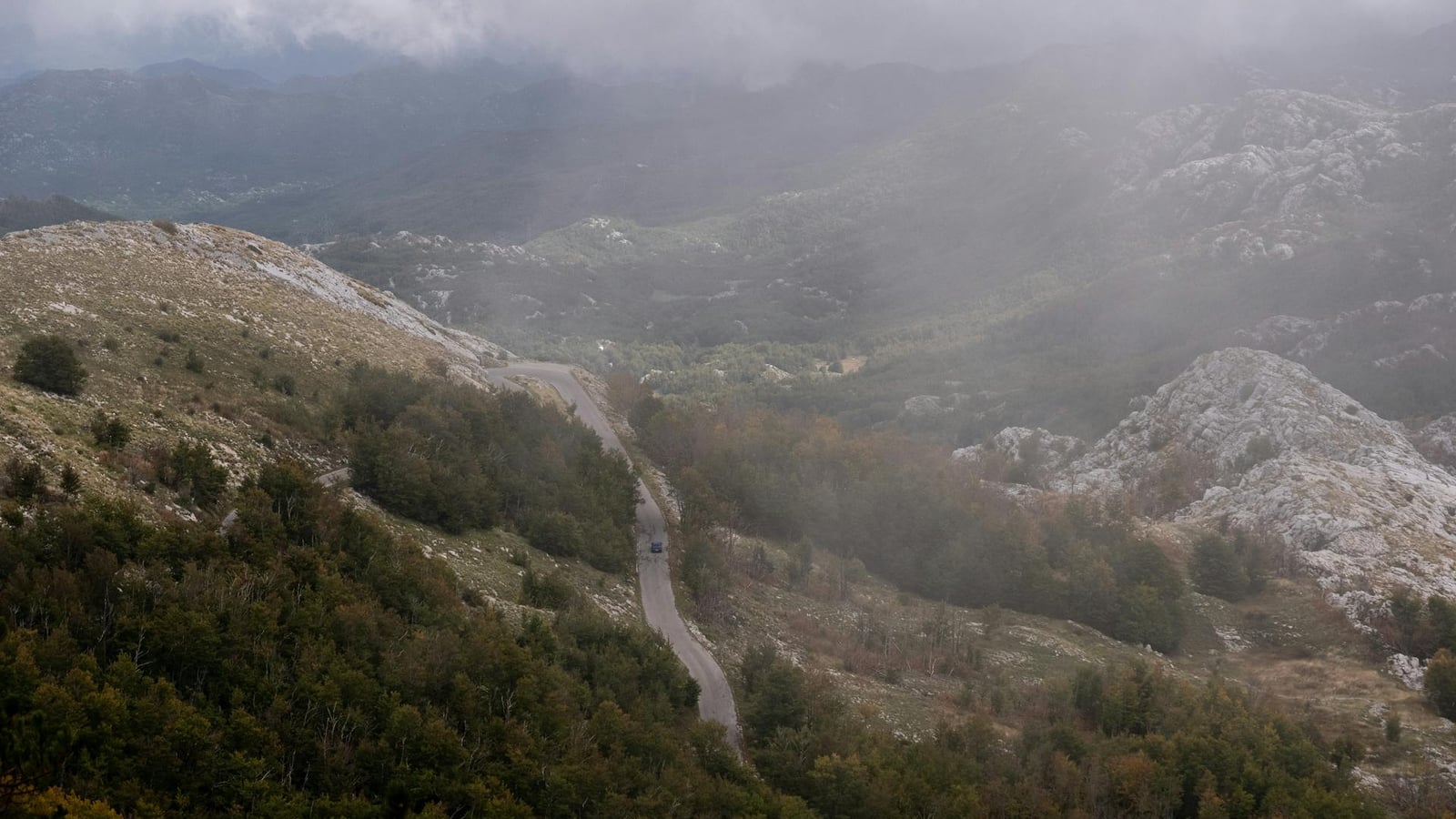 Aerial view of the bay around Tivat
